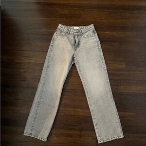 Zara Straight Jeans in Light Gray